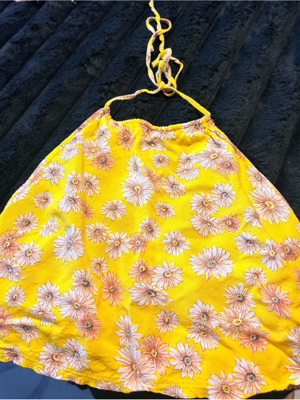 Forever 21 Yellow Floral Halter Crop Top